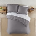 thumbnail image 4 of Serta Contemporary 205 Thread Count 3 Piece Duvet Sets, King, Gray, Solid Print, 4 of 6