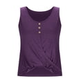 thumbnail image 4 of BUIGTTKLOP Plus Size Tank Tops for Women Sleeveless Shirts Crossover Hem Button Tops Scoop Neck Pullover Vest Cami Shirt, 4 of 6