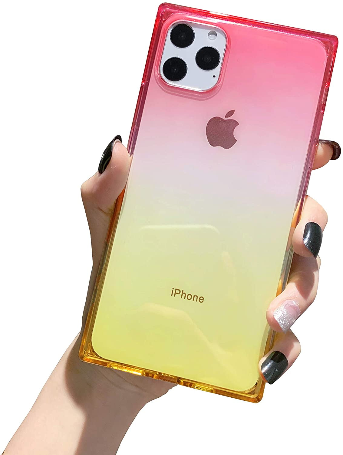 Square Case Clear Case Cute Gradient Slim Silicone Transparent Reinforced Corners Tpu Cushion Cover Case Iphone 12 12pro Walmart Com