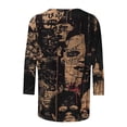 thumbnail image 5 of Uootdi Halloween Skull Distressed Shirts for Women Retro Button Crew Neck Long Sleeve Pullover Tops Fall Washed T-Shirts Multicolor Womens Tops, 5 of 5