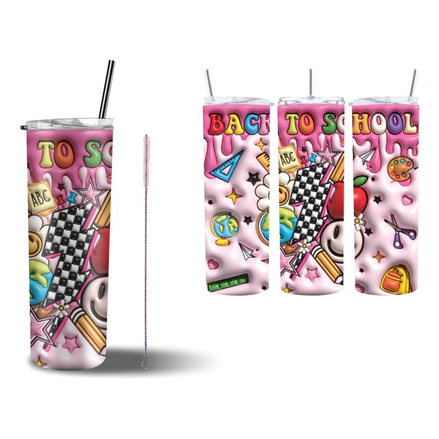 Termo Tumbler SVART 20 oz diseño Back to school escolar Tipo inflado