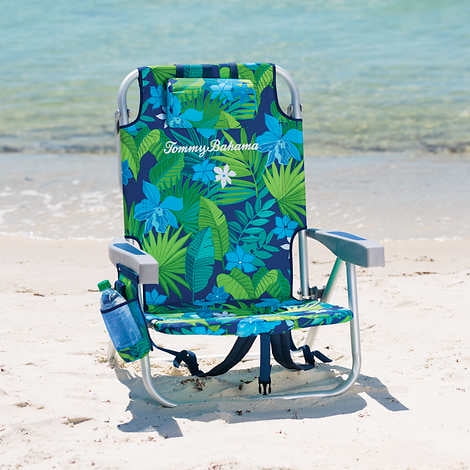 Green Flower Pineapple ⛱️⛱Tommy Bahama Backpack Beach Folding Chair Blue 