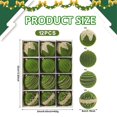thumbnail image 3 of 12Pcs 3.15 Inch Olive Green Christmas Ball Ornaments, Flocked Velvet Shatterproof Hanging Balls for Christmas Tree Decor, 3 of 7