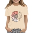 thumbnail image 2 of XIMIN T-Shirts Filles Graphiques Tournesol Manches Courtes Col Rond Coton Coupe Ample Décontractée Été, 2 of 5