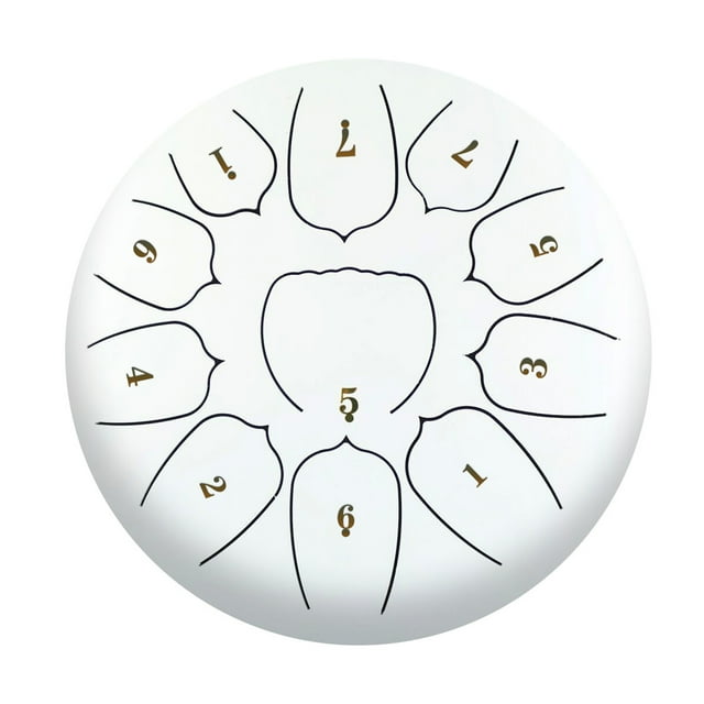 11-Note 6-inch Titanium Steel Alloy Steel Tongue Drum in White - Ethereal Lingering Sound, Beginner-Friendly with Complete Accessory Kit: 2 Mallets, 4 Finger Picks, Note Sticker, Music Book, Cleaning