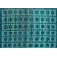 thumbnail image 1 of Ahgly Company Machine Washable Indoor Rectangle Oriental Turquoise Blue Modern Area Rugs, 7' x 10', 1 of 4