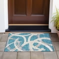 thumbnail image 6 of Addison Rugs Chantille Indoor/Outdoor Transitional Circles Teal Washable Rectangle Rug, 1'8" x 2'6", 6 of 6
