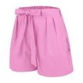 thumbnail image 6 of REALiKUN Women Summer Casual Shorts Bowknot Tie Waist Beach Vacation Shorts with Pockets, 6 of 7
