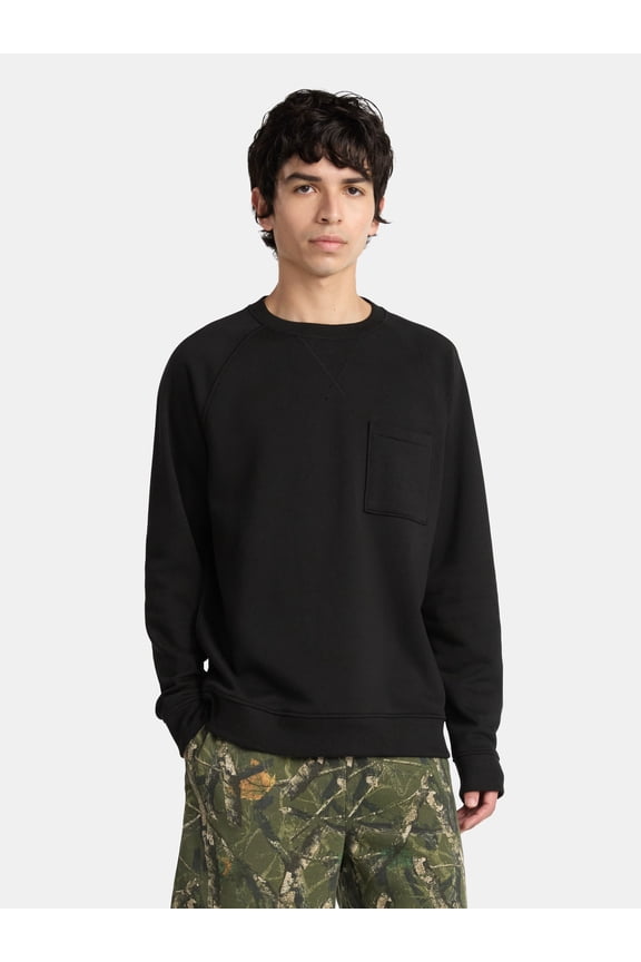 Oversized Crewneck Sweatshirt with Long Sleeves, Men's & Big Men's