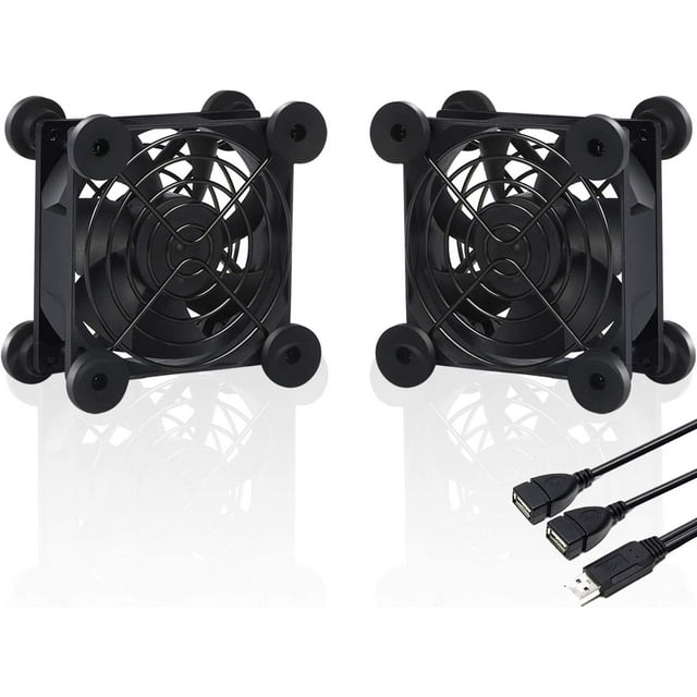 Ventilador de 80 mm Ventiladores alimentados por USB Enfriamiento silencioso para computadora Ventilador de 5 V Compatible con PC/Xbox/Playstation/TV Box, etc. JM Rojo Verde