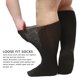 thumbnail image 3 of Calcetinas Anchos Eláshicos Suaves Transíbles para Hombres Mujeres Ancianos Negros 2 Pares, 3 of 7