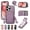 Purple, variant on Crossbody Wallet Case for iPhone 16 Pro Max, Elegant PU Leather Flip Kickstand Phone Cover with RFID Blocking Card Holder, Shockproof Case with Detachable Long Strap for Women Girl,Purple