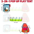 Kiddzery 3in1 Pop Up Tent Toddler Playhouse Set with Play Tunnel