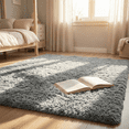 thumbnail image 2 of Rugs for Living Room, 4'x6' Soft Fluffy Area Rug for Bedroom, Plush Decorative Rug with Anti-Skid Backing, Indoor Home Carpet for Living Room, Grey, 2 of 5