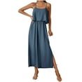 thumbnail image 1 of Bowake Womens Jumpsuit Spaghetti Strap Wide Leg Split Jumpsuits Long Overalls Summer Beach Party Vacation Rompers, 1 of 7