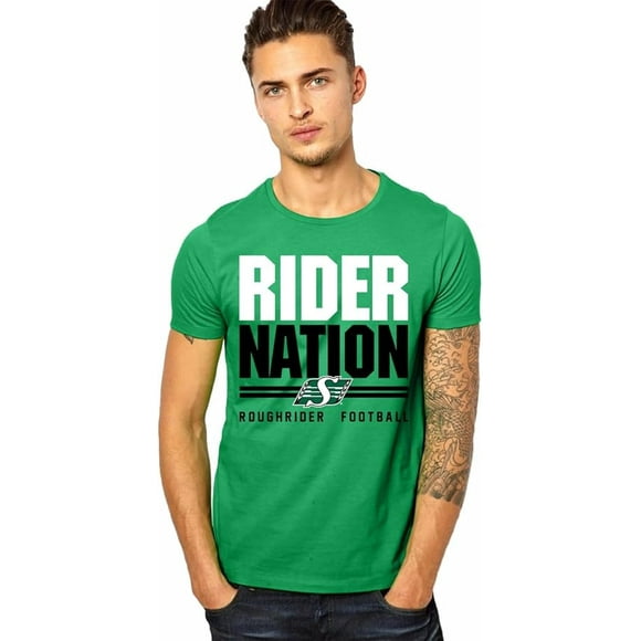 CFL Saskatchewan Roughriders Raider Nation Irish-Green Large T-Shirt