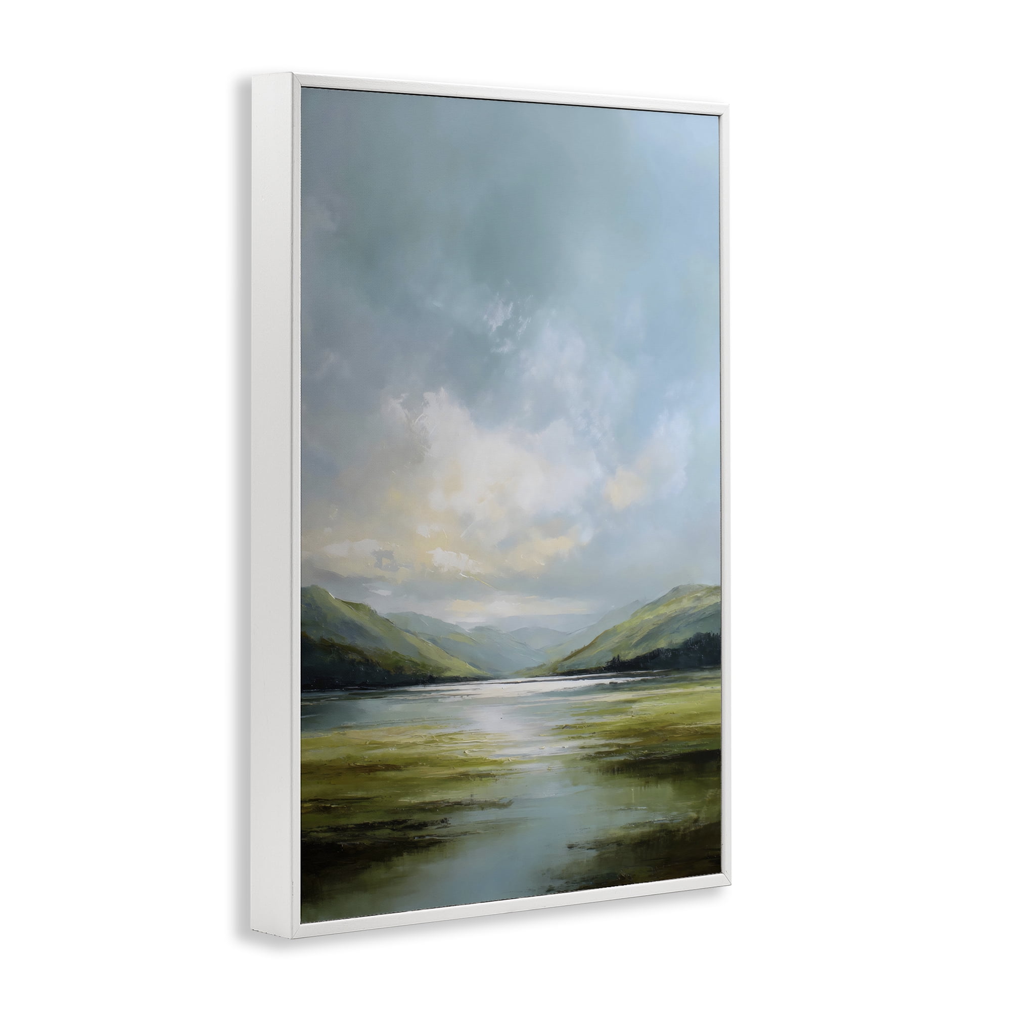 Stupell Industries Here Comes Sun over Valley White Framed Giclee Art, design by Petal Prints Design