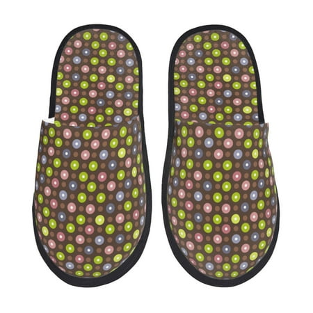 

Slippers for Women Colorful Circle pattern Womens Slippers Fuzzy Winter House Shoes Soft Anti-Skid Slippers Indoor and Outdoor