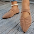 thumbnail image 6 of Hinvhai Women’s Ballet Flat Flats Shoes Comfortable Mesh Pointed Toe Flat Bottom Shallow Mouth Slip on Dress Shoes Brown 9.5(43), 6 of 8