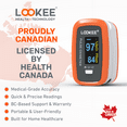 thumbnail image 2 of LOOKEE®  Premium Pulse Oximeter | Proudly Canadian | Fingertip Oxygen Therapy Monitor | SpO2 Blood Oxygen Saturation Monitor with Auto Rotate OLED Display Plethysmograph & PR | Orange, 2 of 7