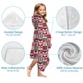 thumbnail image 7 of Red and Black Christmas Love Pattern Hooded Bath Towel，60"x35" for Ages 3 To 12 Kids, Quick Dry Lightweight Soft Microfiber Hood Beach Towel Cover Up for Kids, 7 of 7