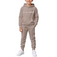 thumbnail image 3 of CONZONE Little Boys Outfits 2 Piece Letter Graphic Long Sleeve Hoodies Pants Set Cozy Fall Winter Clothes for Kids, 3 of 5