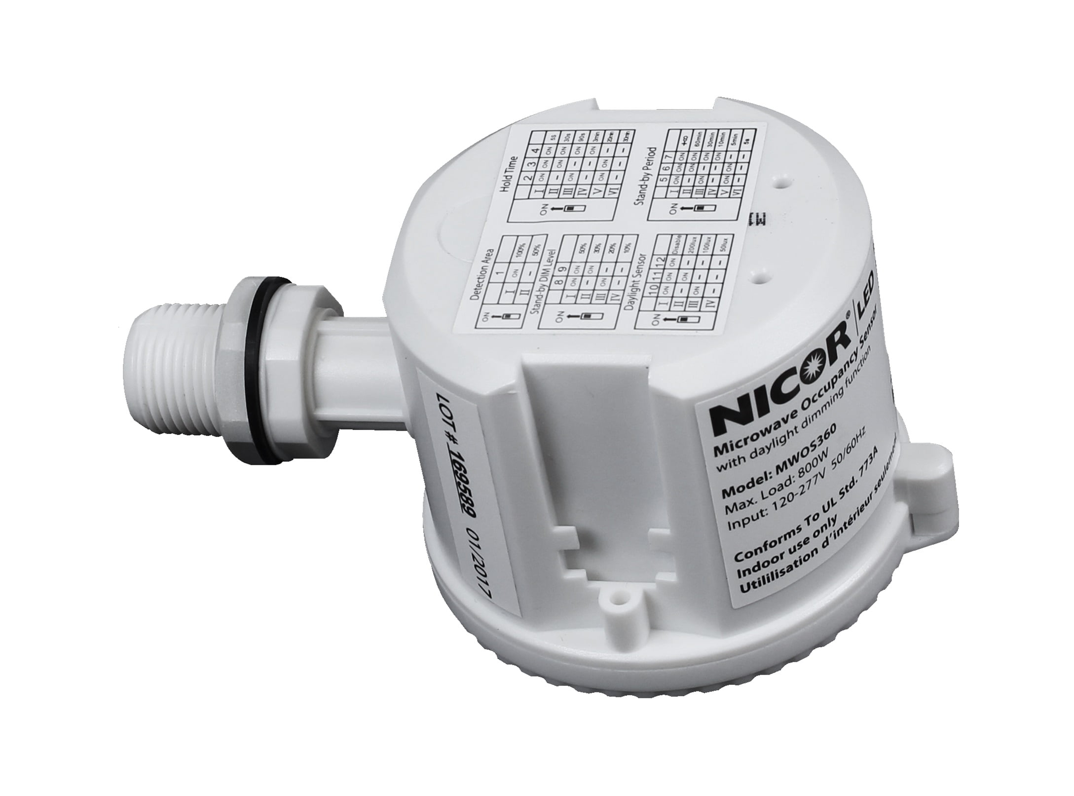 MWOS360 NICOR Lighting Dual-Voltage 360-Degree Microwave Occupancy Sensor with 50 Foot Range MWOS360 NICOR Lighting Dual-Voltage 360-Degree Microwave Occupancy Sensor with 50 Foot Range