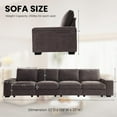thumbnail image 4 of Karkanic 129" Modern Sofa Couch for Living Room with Large Storage Space Comfy Removable Chenille Cover Machine Washable Easy to Install(Darkgrey), 4 of 9