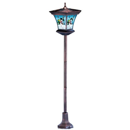 Festive Decorations - Festive Snowman Lamppost Solar Christmas Decoration - Outdoor Holiday Decor for Yard, Porch, or Garden