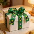 thumbnail image 4 of Cififendec Soccer Themed Grosgrain Ribbon, 180", Country Flag Print Ribbon for Soccer Fans Gift Wrapping, Party Decor and DIY Crafts(Green), 4 of 5