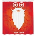 thumbnail image 3 of Ambesonne Indie Shower Curtain, Rock Santa Claus Xmas, 69"Wx75"L, Red Orange White, 3 of 3