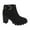 Black, variant on NOKIO Women'S Winter Booties With Laces Women Shoes Thick High Heel Boots Leather Boots Fashion Thick Heel Women Boots Breathable Round Toe Short Boots Features: Women'S Stylish Short Boots