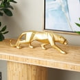 thumbnail image 3 of 18" x 6" Gold Polystone Cubist Leopard Sculpture, by CosmoLiving by Cosmopolitan, 3 of 14