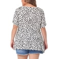 thumbnail image 4 of DARING DIVA Women's Plus Polka Dots Crew Neck Peplum Blouse 1X White, 4 of 6
