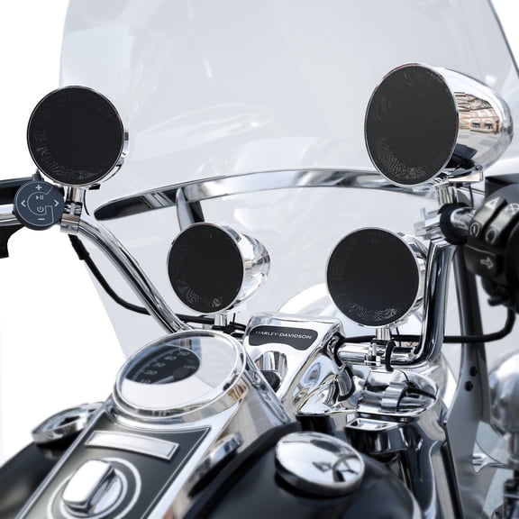 GoHawk TR4-Titan Waterproof 4.1-Channel Amplifier Motorcycle Bluetooth Stereo 4 Speakers Audio System Harley ATV 4-Wheeler USB FM Radio Chrome