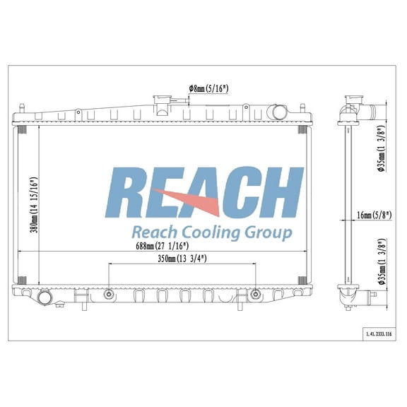 REACH 41-2333 Radiator for 98-01 Nissan Altima, Automotive Radiator Replacement Part