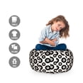 thumbnail image 2 of Geometric Storage Toy Bag Chair, Disc Shaped Sketchy Jumble Circles Grunge Hand Drawn Abstract Design, Stuffed Animal Organizer Washable Bag, Small Size, Charcoal Grey Coconut, by Ambesonne, 2 of 3