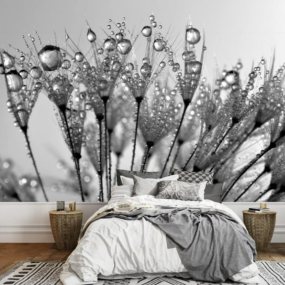 wall26 - Dewy Dandelion - Removable Wall Mural | Self-Adhesive Large Wallpaper - 100x144 inches