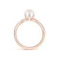 thumbnail image 2 of ANGARA Freshwater Cultured Pearl Twist Shank Ring with Diamonds in 14K Rose Gold for Women | June Birthstone, Birthday, Anniversary, Jewelry Gift for Women | Pearl Ring, 2 of 11