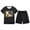 Black, variant on Easter Outfit Set 2 Piece for Girls Bunny Print Short Sleeve T-Shirt and Shorts Set Kids Holiday Soft Loungewear Clothes Set Black 3-4 Y
