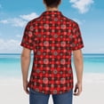 thumbnail image 4 of Sikiie Snowflakes On A Buffalo Plaid Print Men's Hawaiian Shirt, Summer Beach Button Pocket Short Sleeve T-Shirt,Small, 4 of 7