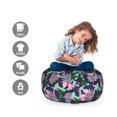 thumbnail image 2 of Floral Storage Toy Bag Chair, Abstract Spring Bouquets Petals Summer Essence of Blowing Buds Season, Stuffed Animal Organizer Washable Bag, Small Size, Purple Rose Mint Green, by Ambesonne, 2 of 3