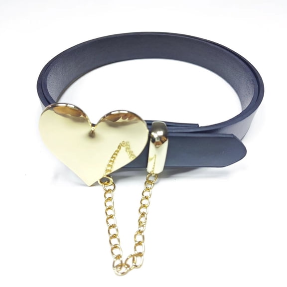 Summer new Harajuku fashion metal love buckle chain decorative women's belt trendy dark punk style belt