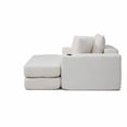 thumbnail image 5 of Lunale Boneless Chaise Lounge Chair with Ottoman, 52" Oversized 3-in-1 Convertible Sofa Chair for Living Room, Beige Corduroy, 5 of 9