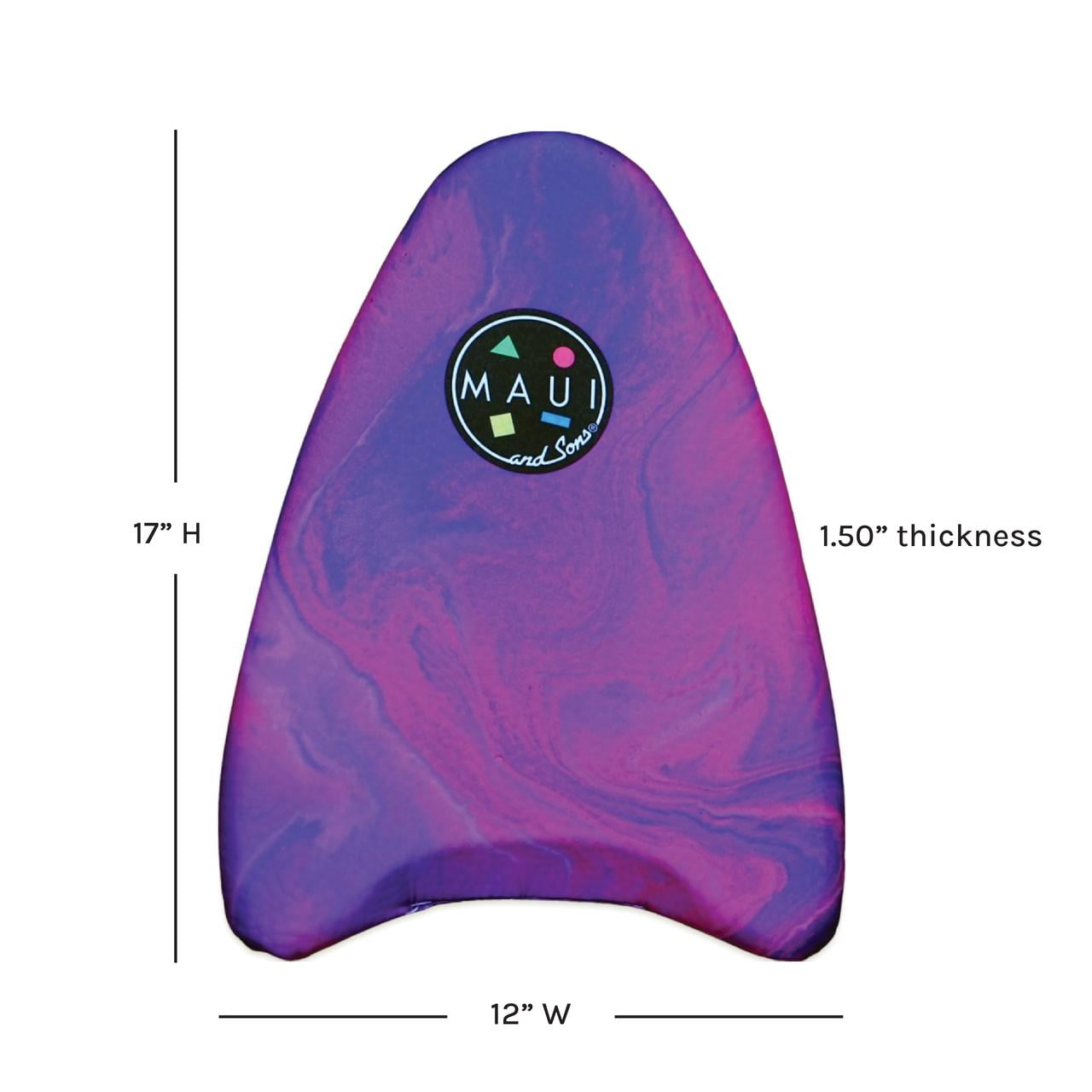 Maui and Sons 17 inch Light Weight Kickboard - Purple and Pink