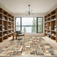 thumbnail image 2 of ODIKA 4'x6' Machine Washable Non-Slip Area Rug, Geometric Beige High Traffic Rug, Beige, 1069058, 2 of 7
