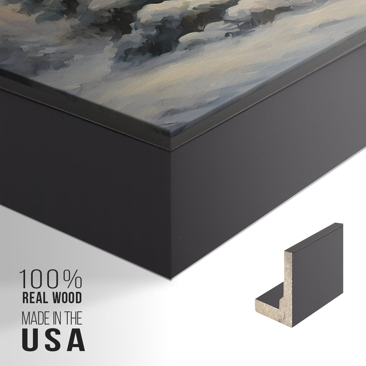 Vintage Landscape-CCIII By Wexford Home Framed in Black Wood Gallery Wrapped Canvas 17 in. x 25 in.