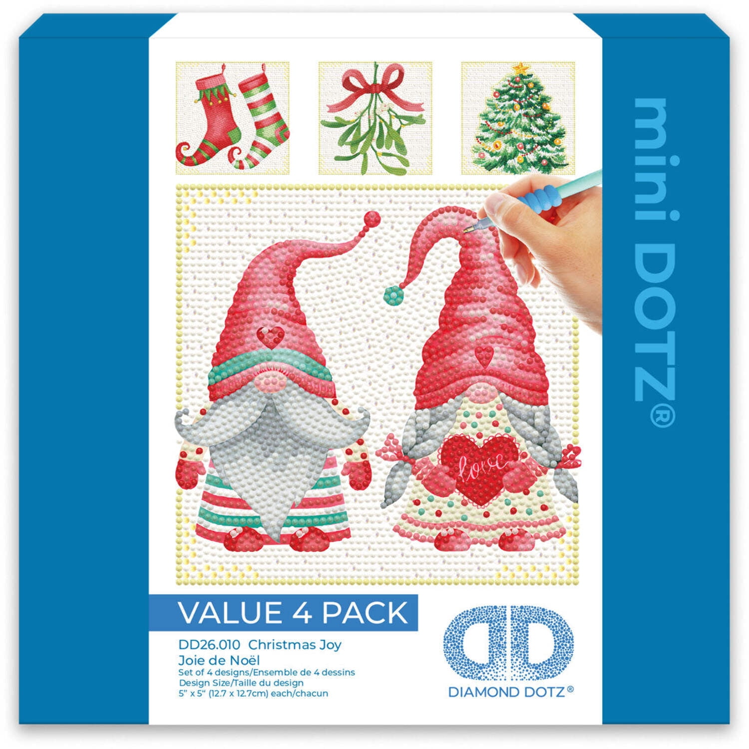 Diamond Dotz Mini Christmas Joy Diamond Painting Kits for Adults - Christmas Diamond Art Kits a Relaxing Creative Craft Kit with Dotz Gems 5x5