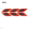 thumbnail image 2 of 6 Pieces Car Shell Reflective Safety Warning Simulation Vent Sticker Anti-skid Carbon Fiber Stickers Automobile Anti-collision Decoration Safety Decal Red, 2 of 9