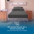 thumbnail image 6 of Hospital Bed Sheet Set – 100% Microfiber, 3 Piece Bedding Set (1 Flat Sheet, 1 Fitted Sheet, 1 Pillowcase) – Size 36 x 80 Inch Hospital Bed with 10 Inch Deep Pocket – Dark Grey Solid, 6 of 8